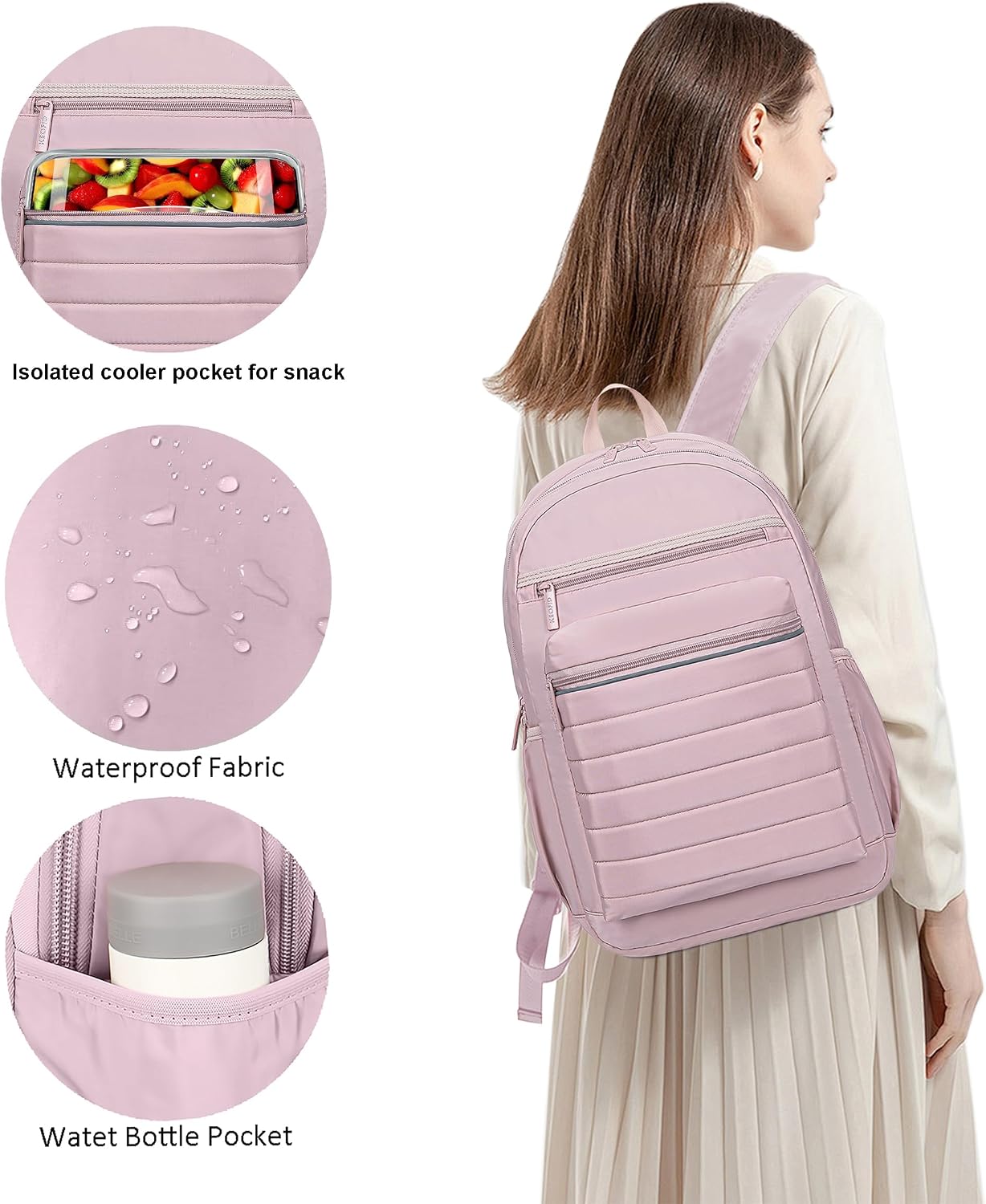 Detalle de KEOFID Anti-Thief Travel Backpack 17 x 12 x 6.3in