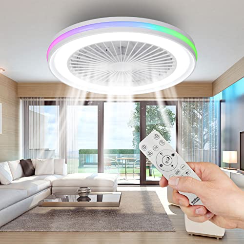 Activeallbrite Ventilateur de plafond avec éclairage LED 40W RGB (Ø47 cm) – 10 à 13 m²