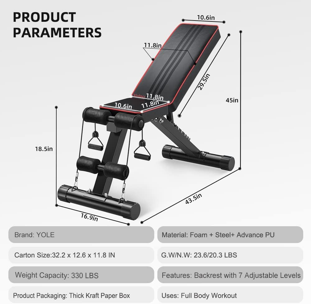 Thumbnail 5 de YOLEO klappbare Hantelbank 300 kg Belastung