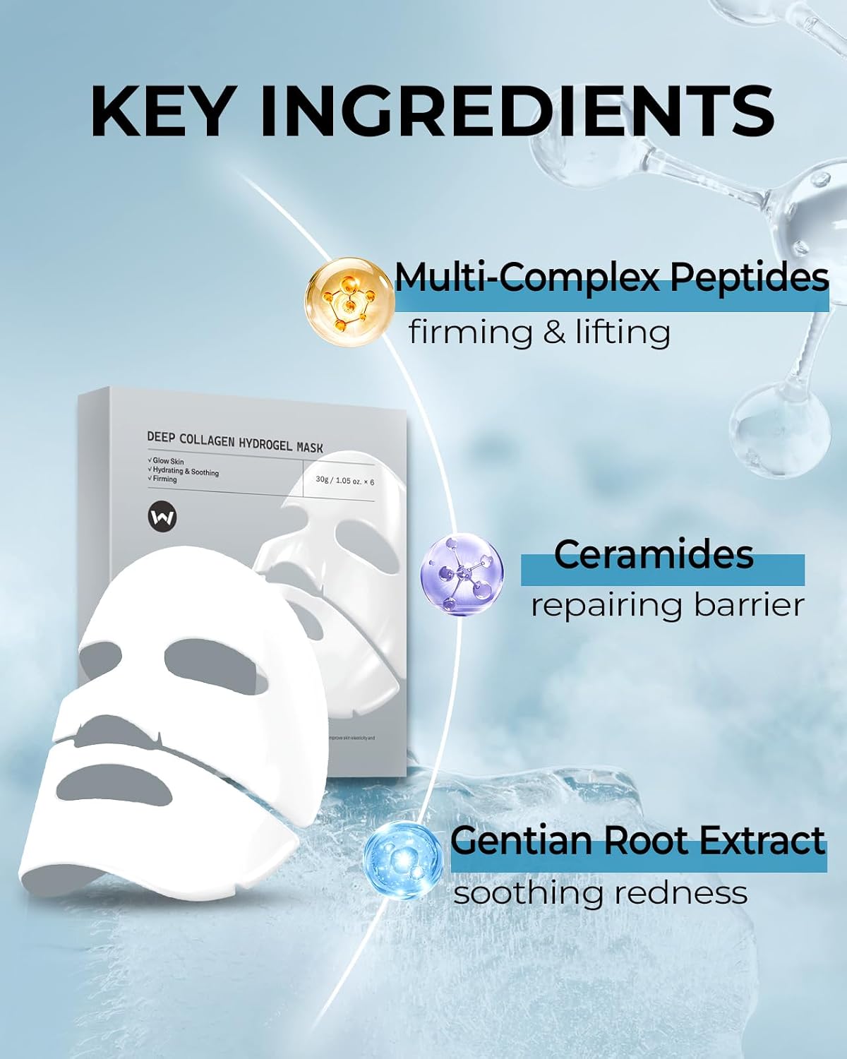 Thumbnail 6 de Collagen Mask 6 Stück Wokatta