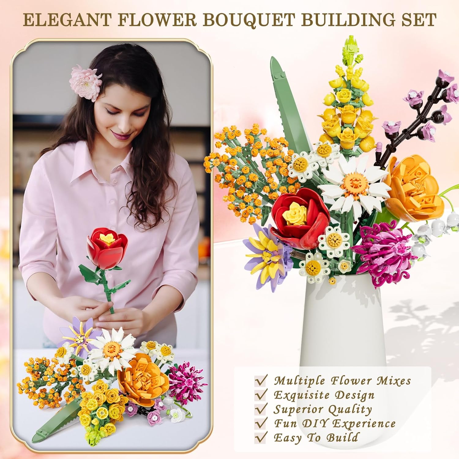 Thumbnail 2 de Blumen Bausteine Set 1070 Teile