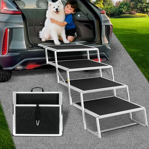 Extra Wide Dog Stairs Foldable Ramp 200 lbs