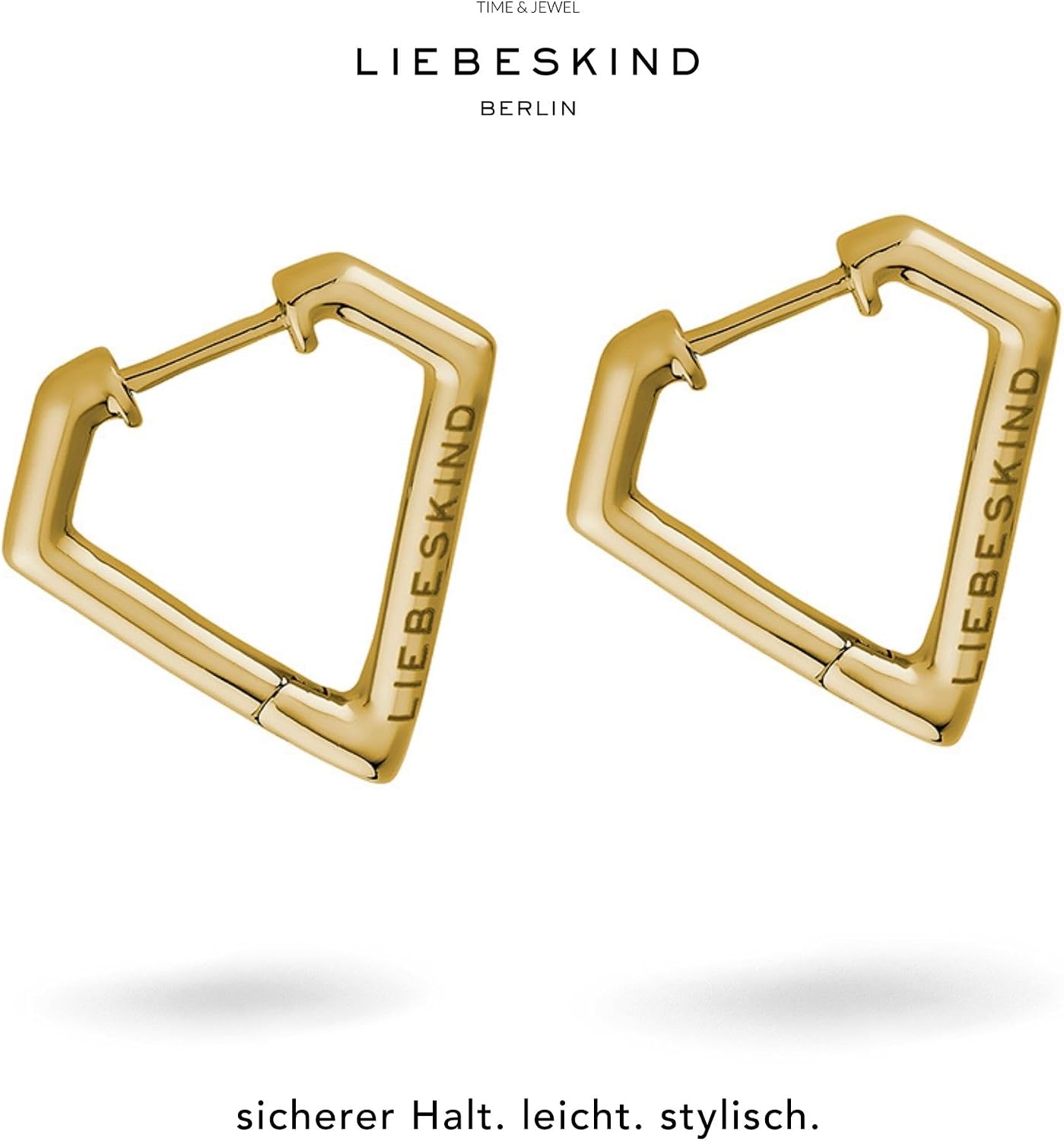 Detalle de LIEBESKIND BERLIN Damen Ohrringe – Geometrisch & Dreieckig, Edelstahl, Klapp-Ceole – Minimalistisch & Modern