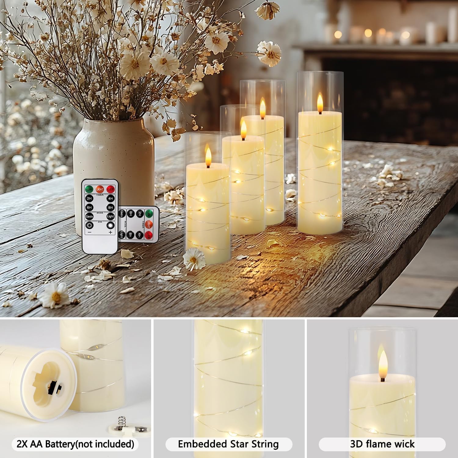 Detalle de Grcdoyvl Flameless LED Candles, 24-Piece Set