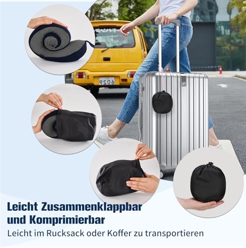 Thumbnail 5 de Cирorld Nackenkissen Flugzeug: Verstellbares Memory Foam Reisekissen mit Bambusbezug
