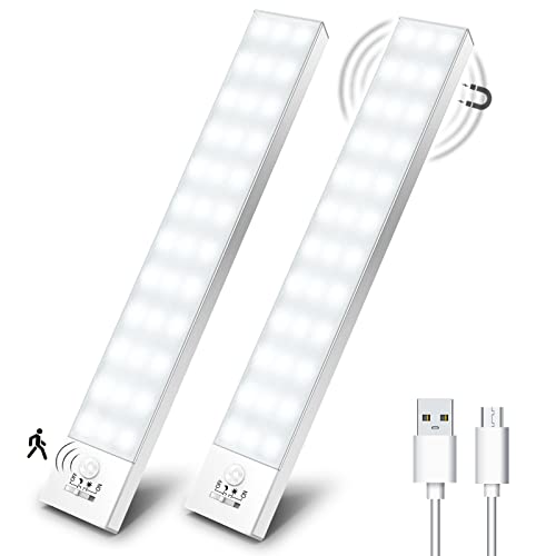 OUILA Lampe d'Armoire 36 LEDs Rechargeable USB Sans Fil avec Détecteur de Mouvement – Pack 2