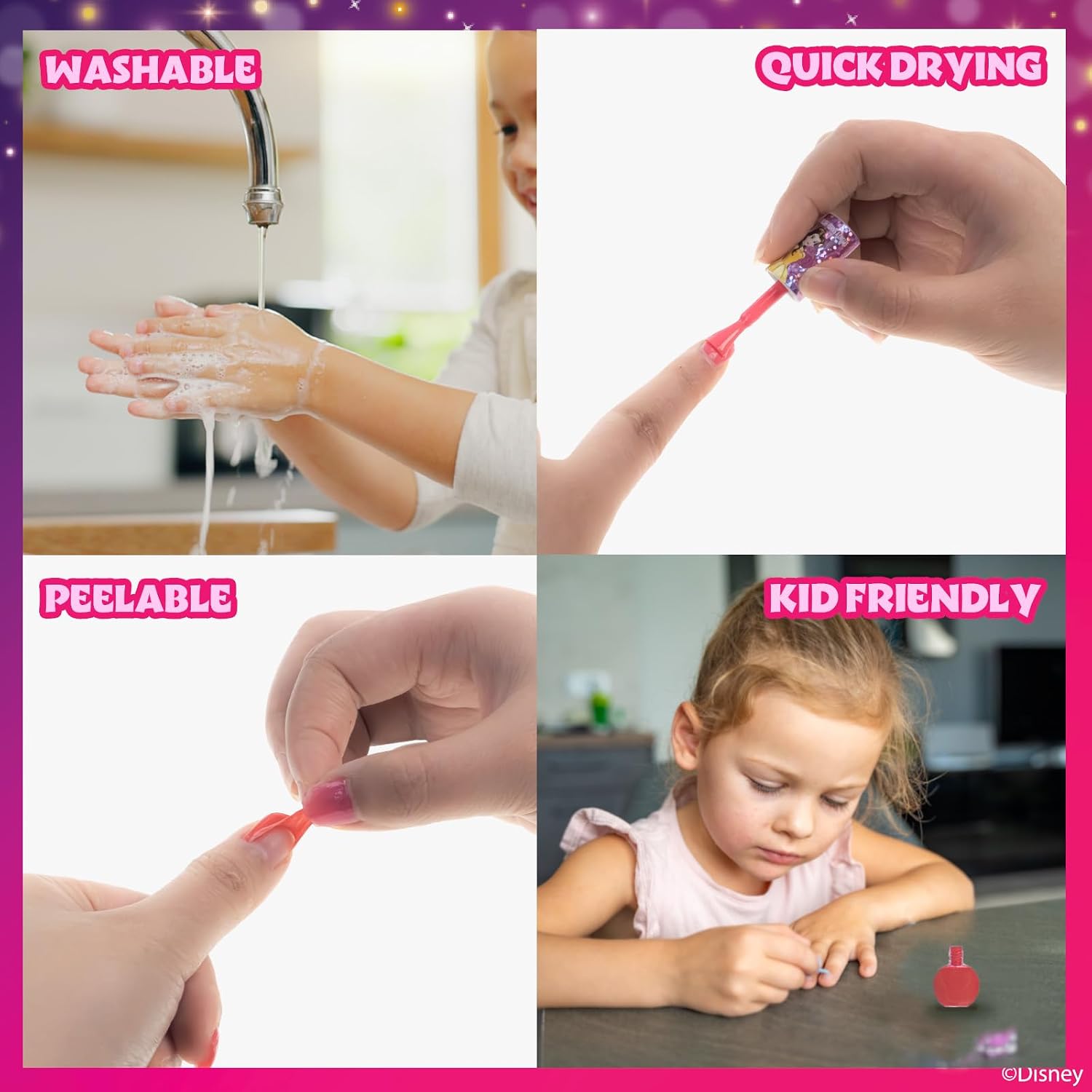 Detalle de Beauty and the Beast Smalto Acqua 18 pz – Set di smalti ad asciugatura rapida per bambine