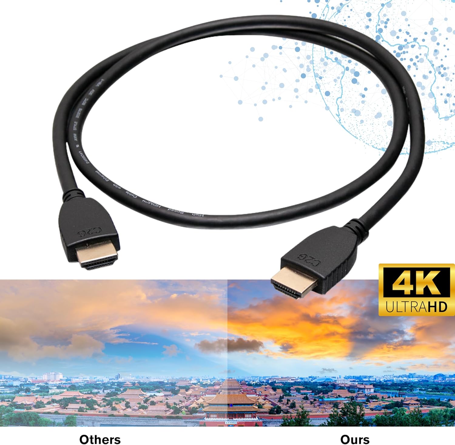 Thumbnail 4 de C2G 56783 High Speed HDMI-Kabel mit Ethernet – 4K 60 Hz, HDMI 2.0, vergoldet, 1,8 m