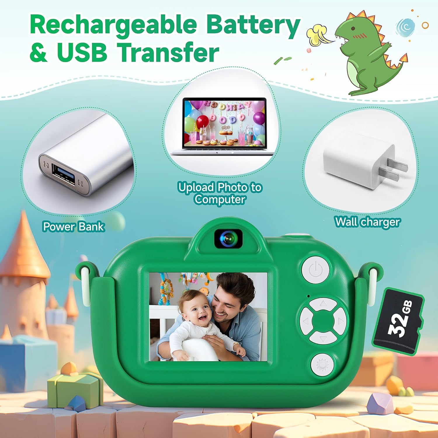 Thumbnail 6 de Kids Camera 48MP Dual Lens 32GB Kids Camera