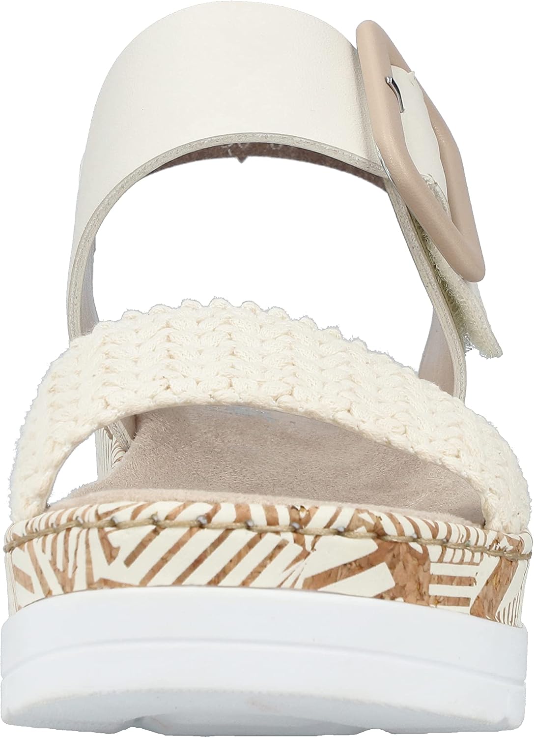 Detalle 2 de Sandale Creme/Porzellan beige – Textiloberteil, Plateauabsatz, mittlere Weite
