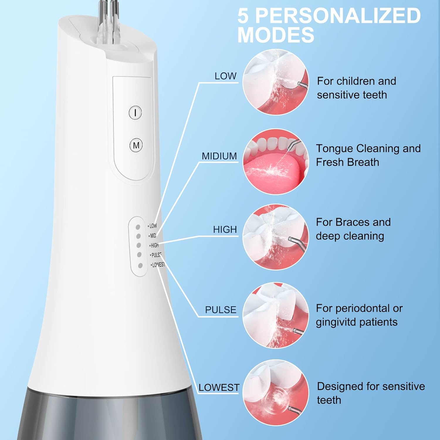 Thumbnail 1 de Portable Water Dental Flosser 2000mAh 5‑Mode