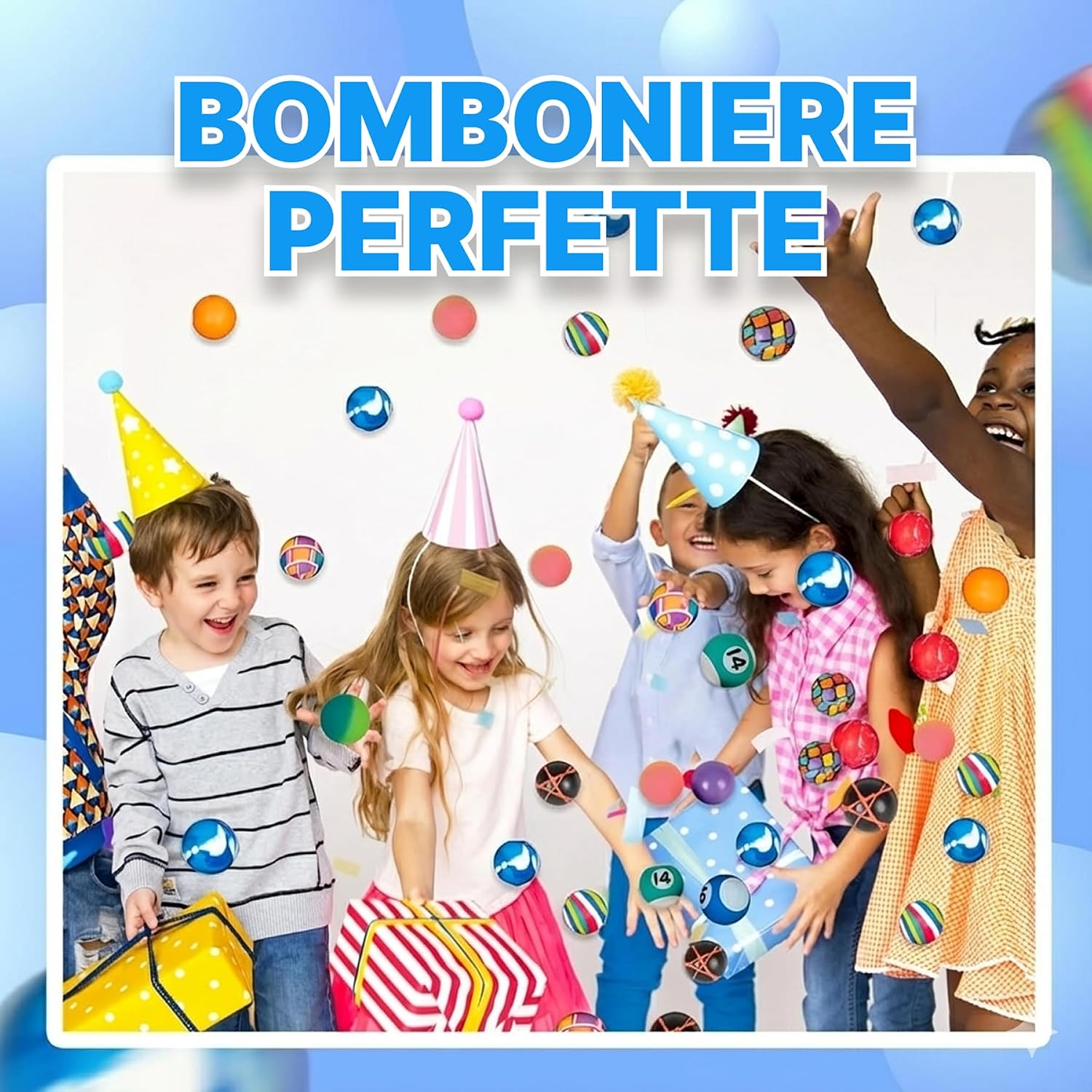Detalle de Bedwina Palline rimbalzanti sfuse – confezione da 250 palline colorate 27 mm