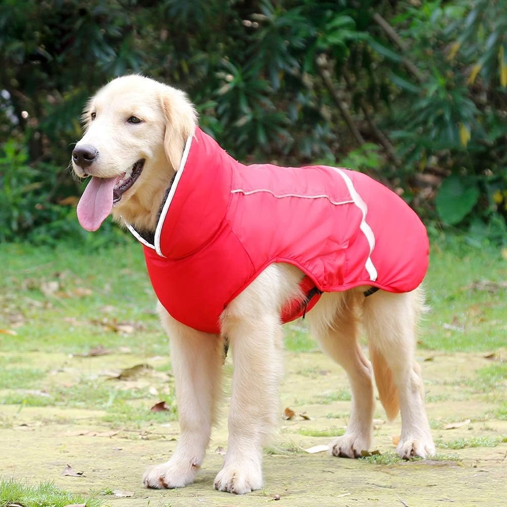 Detalle de Warm Dog Coat Reflective Winter Jacket, X-Large Fleece-Lined Vest