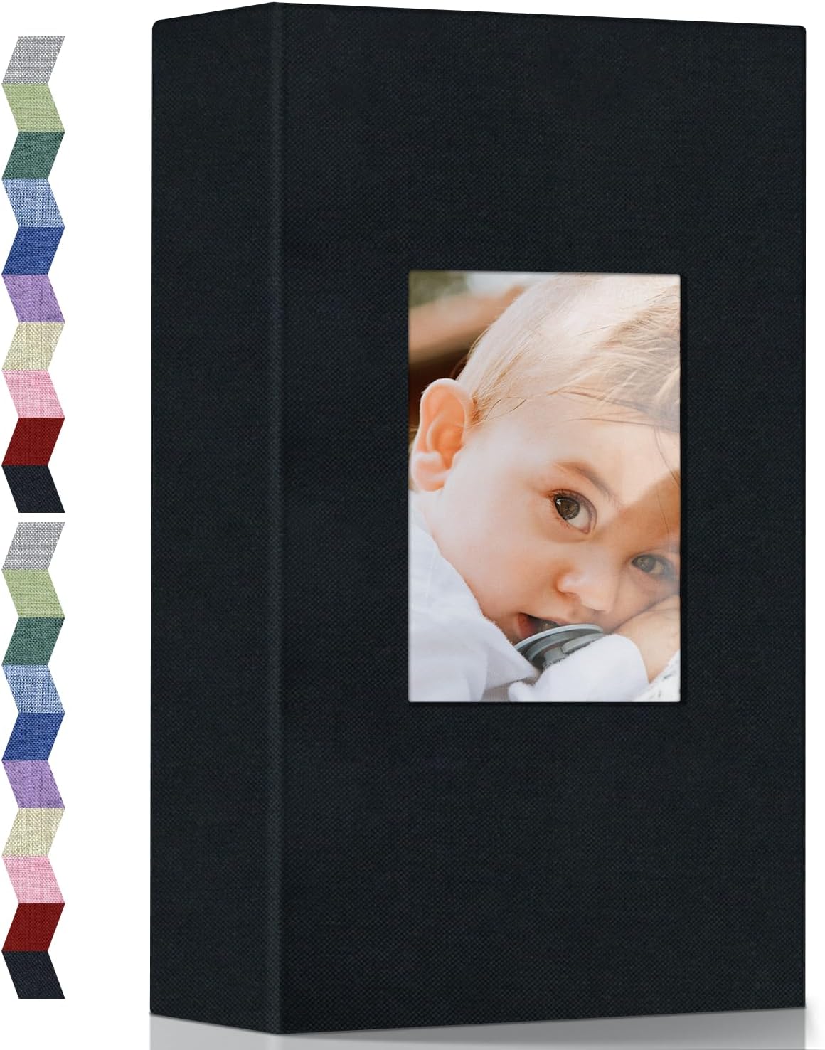 Detalle de Popotop Fotoalbum 10 x 15 cm – Leinen Einsteckalbum für 100–600 Fotos (Black)