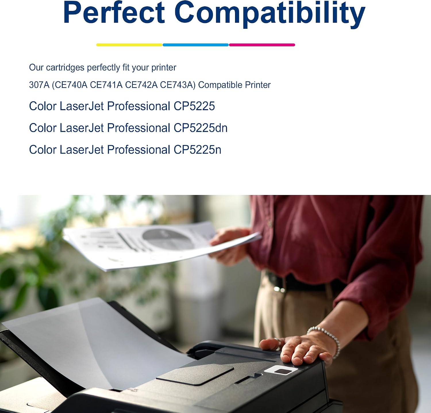 Detalle de HP 307A compatible toner cartridge set