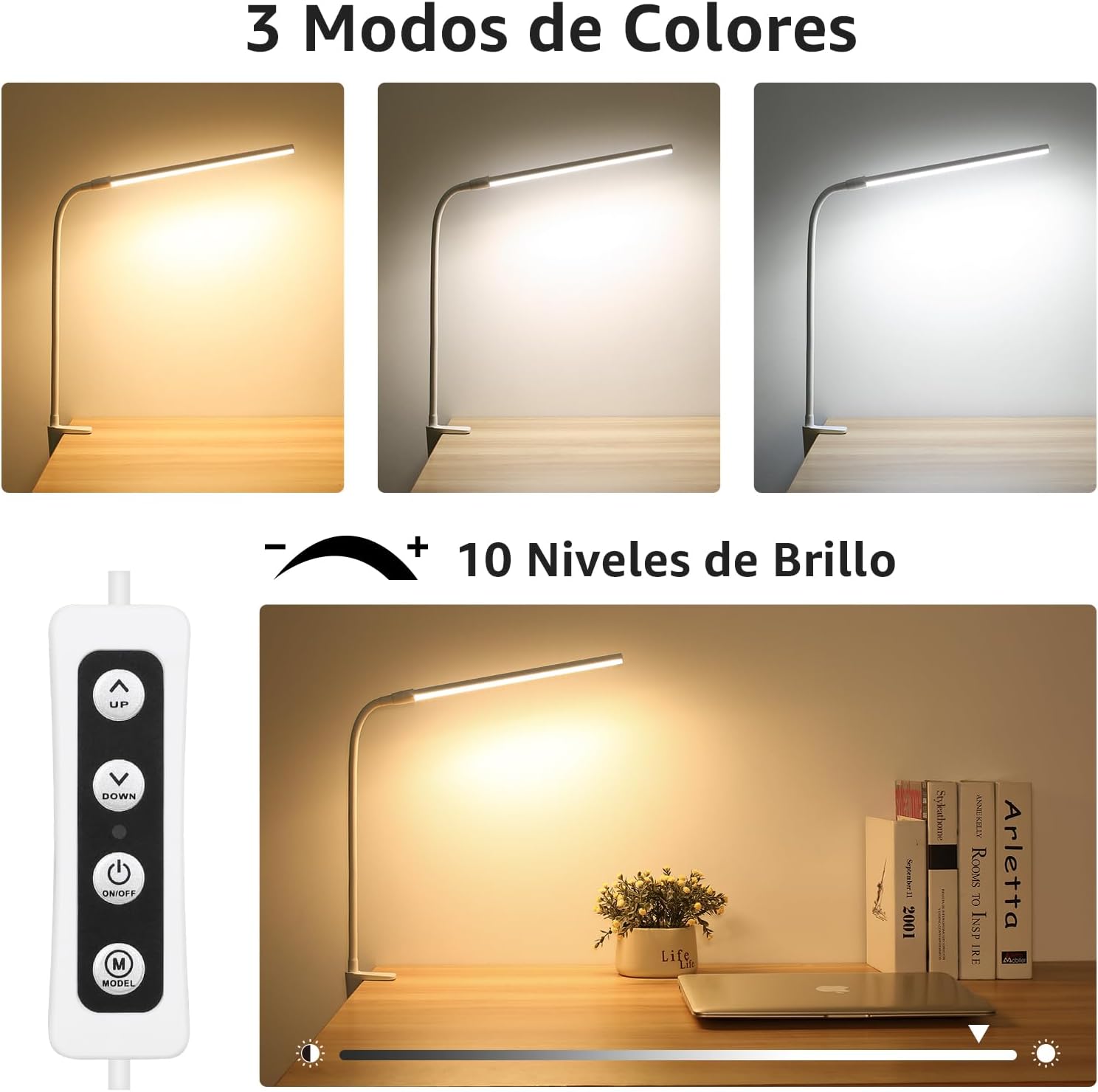 Detalle de Lepro Lámpara Escritorio LED con Pinza 460LM