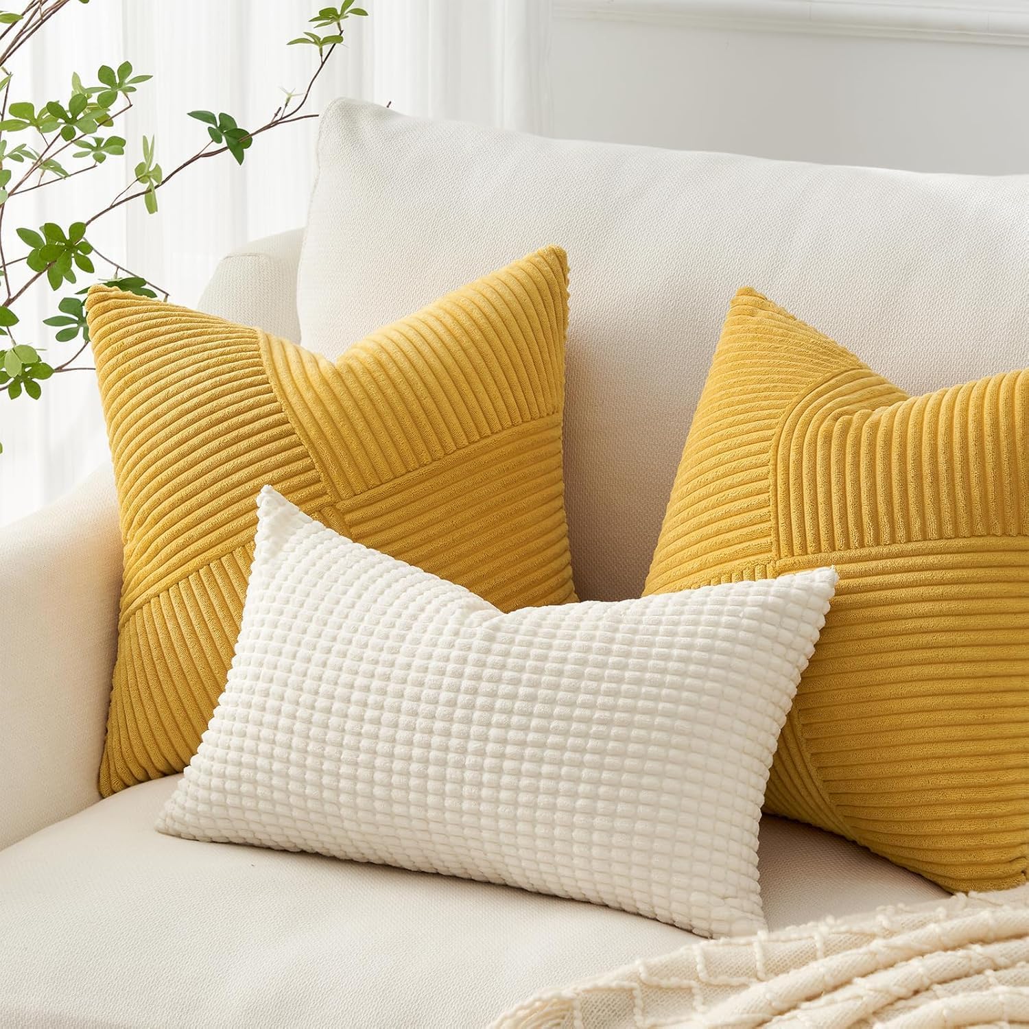 Detalle 2 de Topfinel Fundas Cojines 60x60 Amarillo