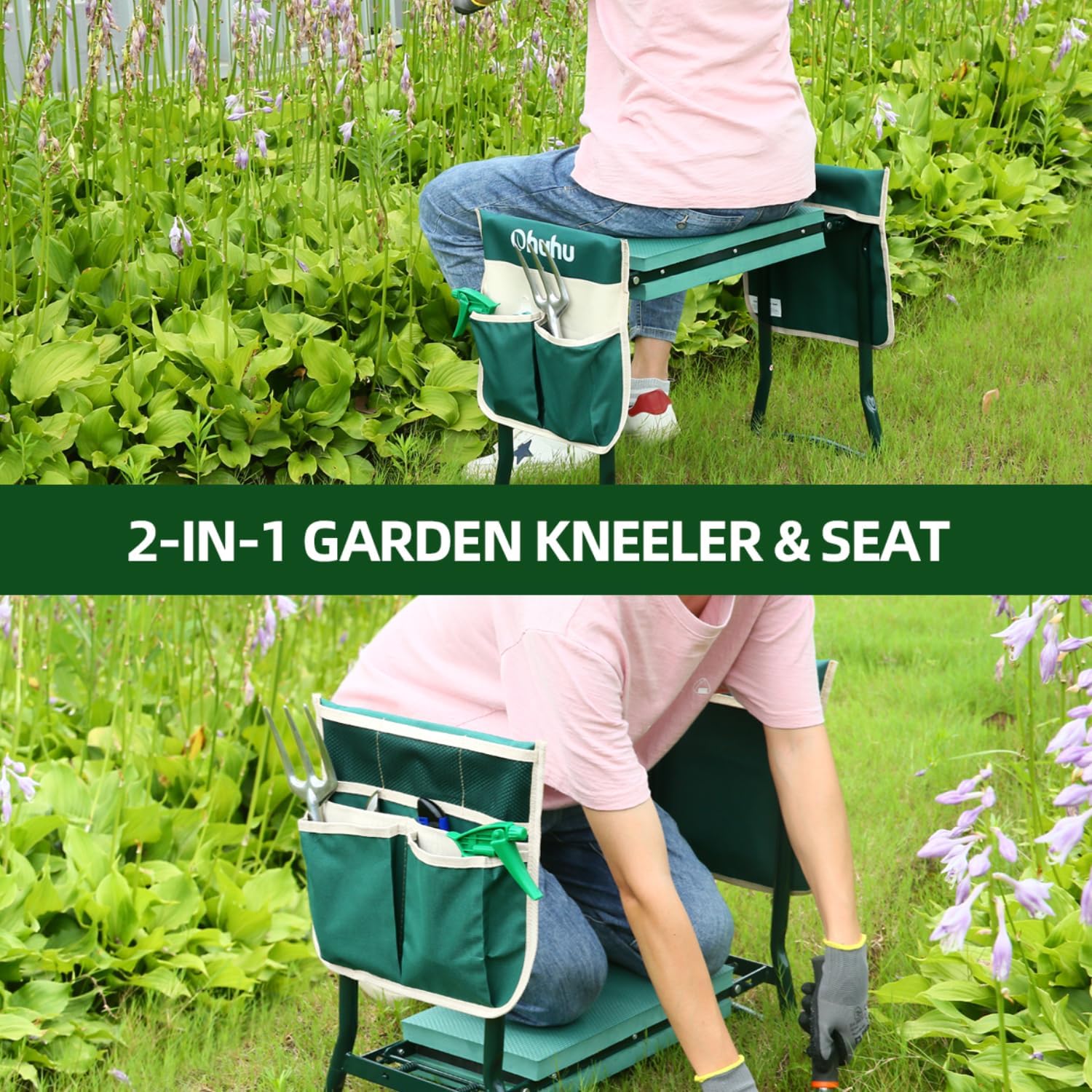 Detalle 1 de Ohuhu Ohuhu Kniebank 150 kg Gartenhocker