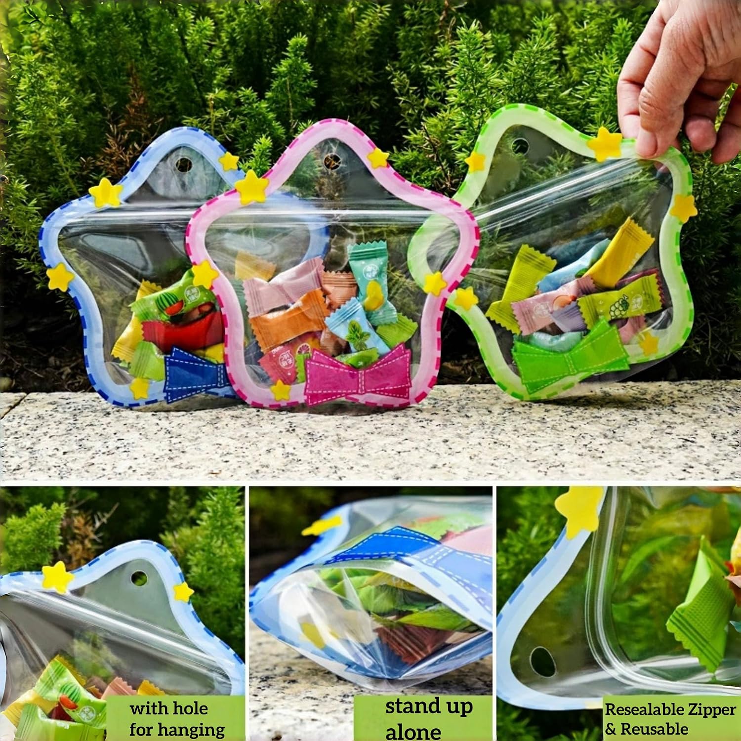 Detalle de WACCOMT Star-Shaped Gift Bags, 20-Pack