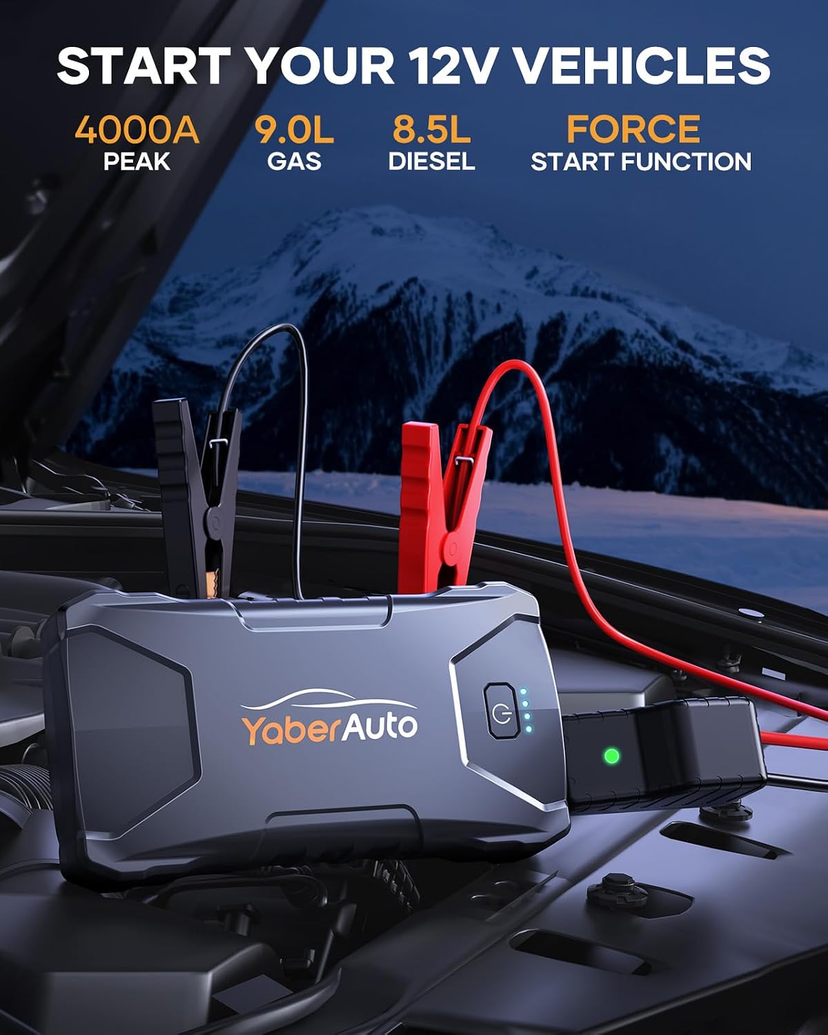 Thumbnail 1 de YaberAuto Jump Starter Power Pack 4000A (13800mAh) for 12V vehicles up to 9.0L petrol / 8.5L diesel