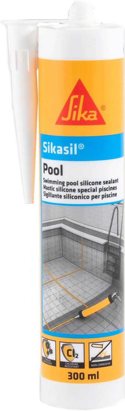 Detalle de Sikasil Pool di SIKA – Silicone per piscine e zone umide, Bianco, 300 ml