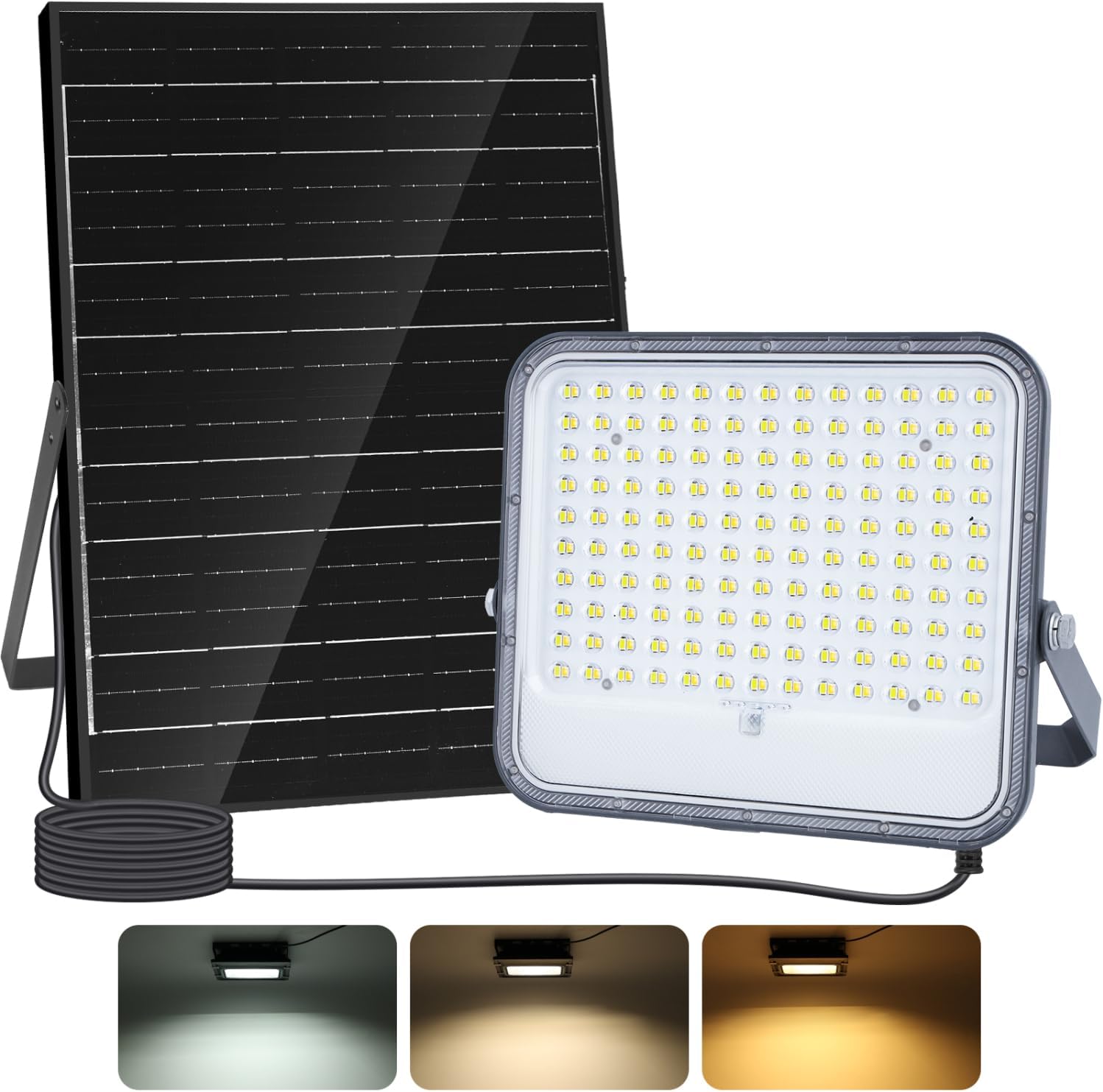 Detalle de Aigostar Faro LED Esterno Solare con Grande Pannello – 2000 lm, IP66, 16000 mAh