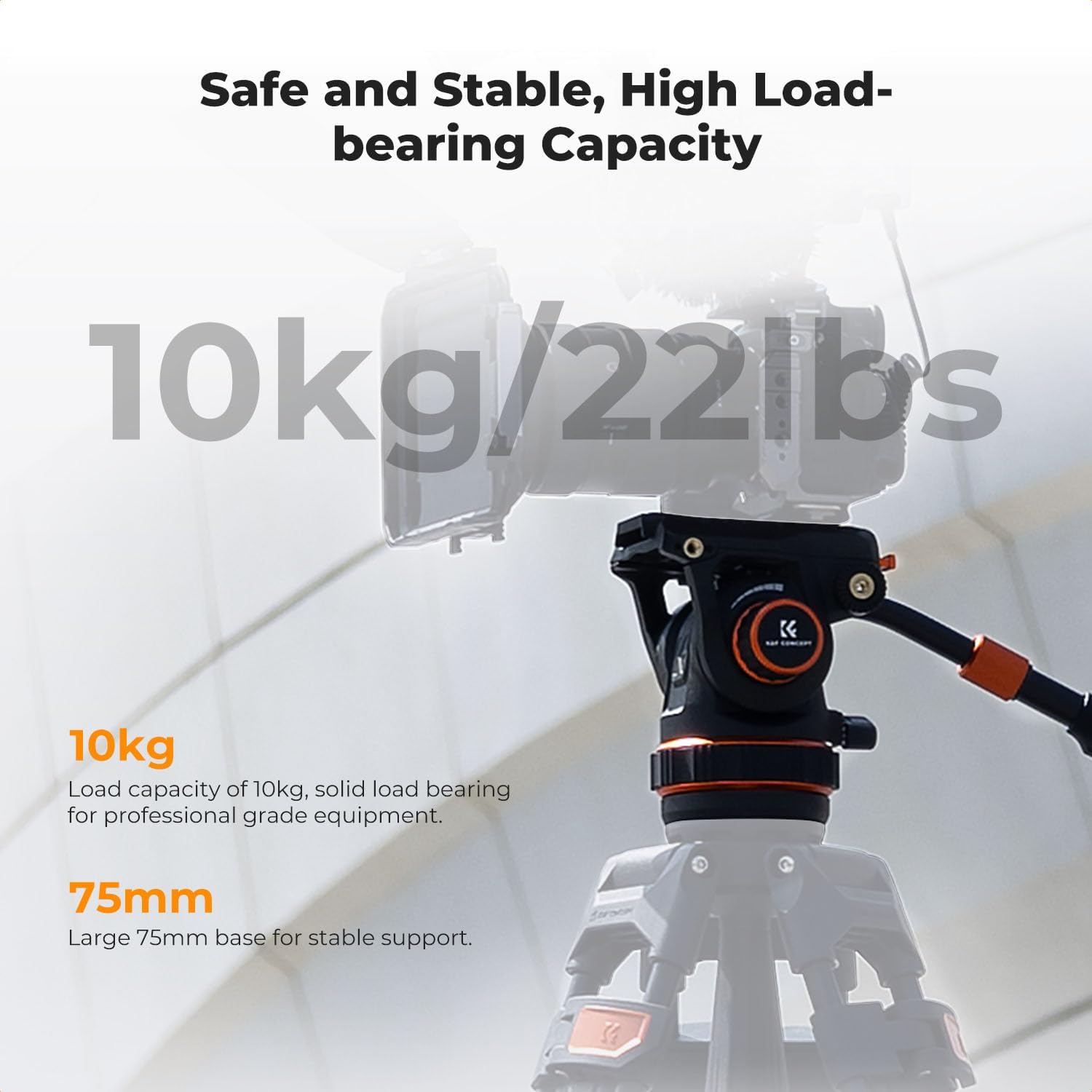 Thumbnail 5 de K&F CONCEPT BV60 Professional Fluidkopf für Video-Tripod bis 10 kg mit 360°-Einstellung