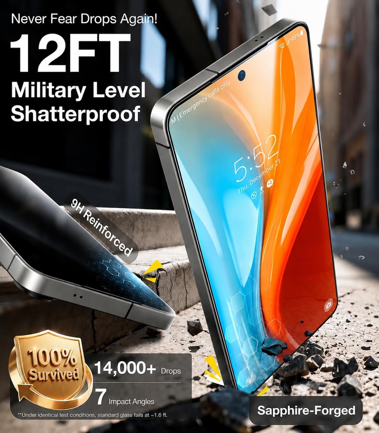 Detalle de UltraGlass Unbreak 9H+ Glass Samsung Galaxy S25 Ultra 2-pack