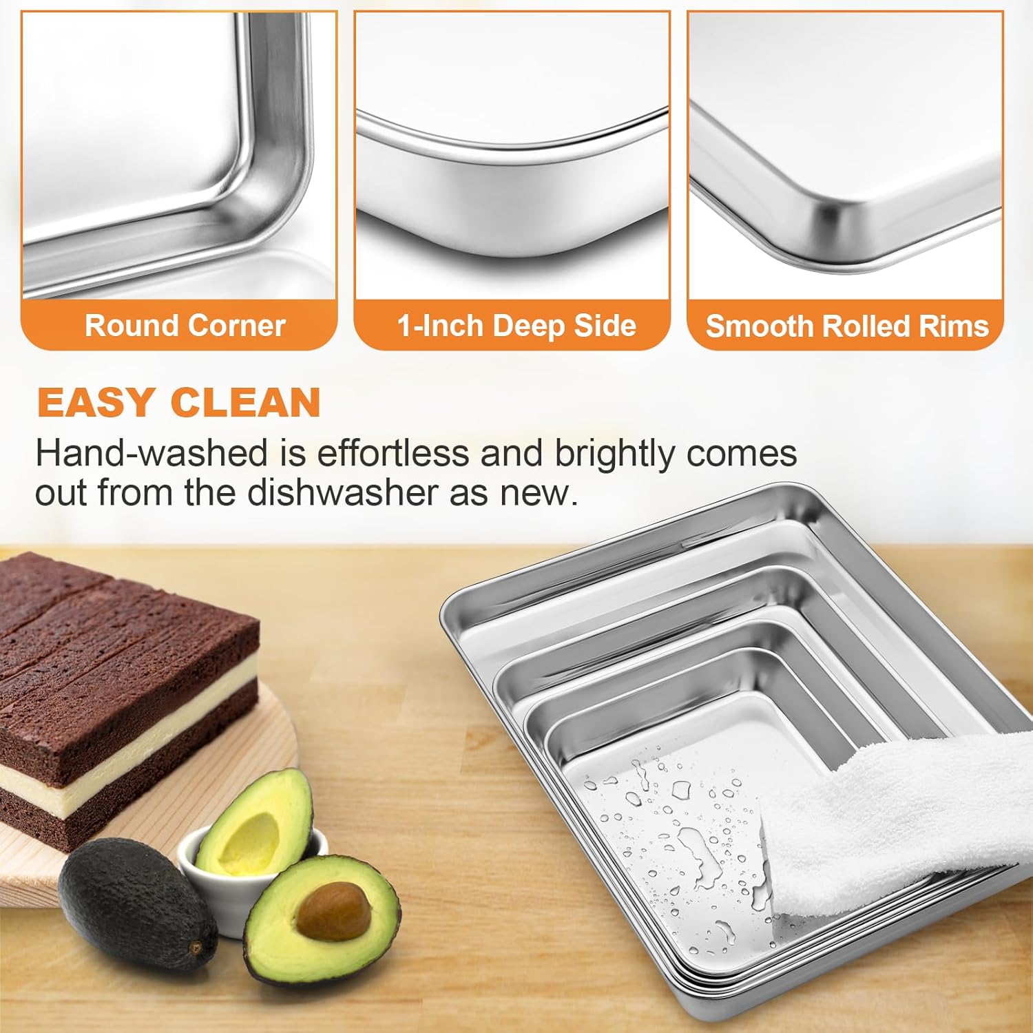 Thumbnail 3 de Wildone Baking Tray Set of 4 (Stainless Steel Oven Trays) – Essentials range