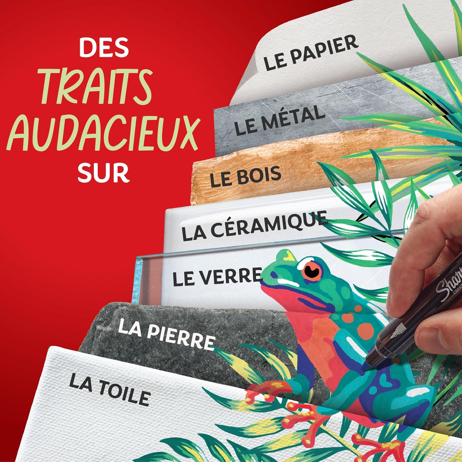 Detalle de Sharpie Bullet™ – Marqueurs créatifs à pointe ogive (trait 2,5 mm), tons chauds