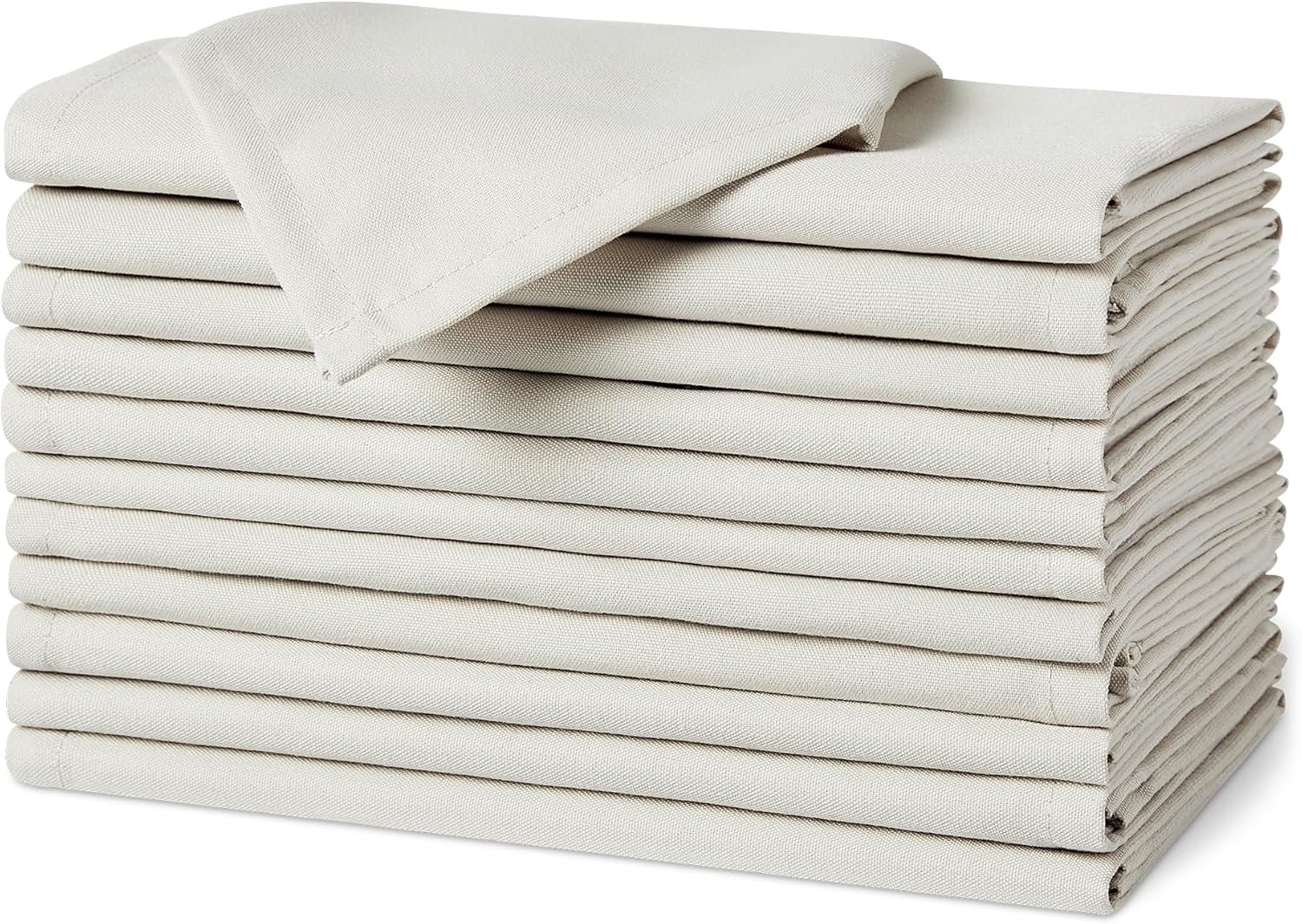 Detalle de Amazon Basics Reusable Stain and Wrinkle Resistant Cloth Napkins, 43 x 43 cm (Set of 12) — Blue