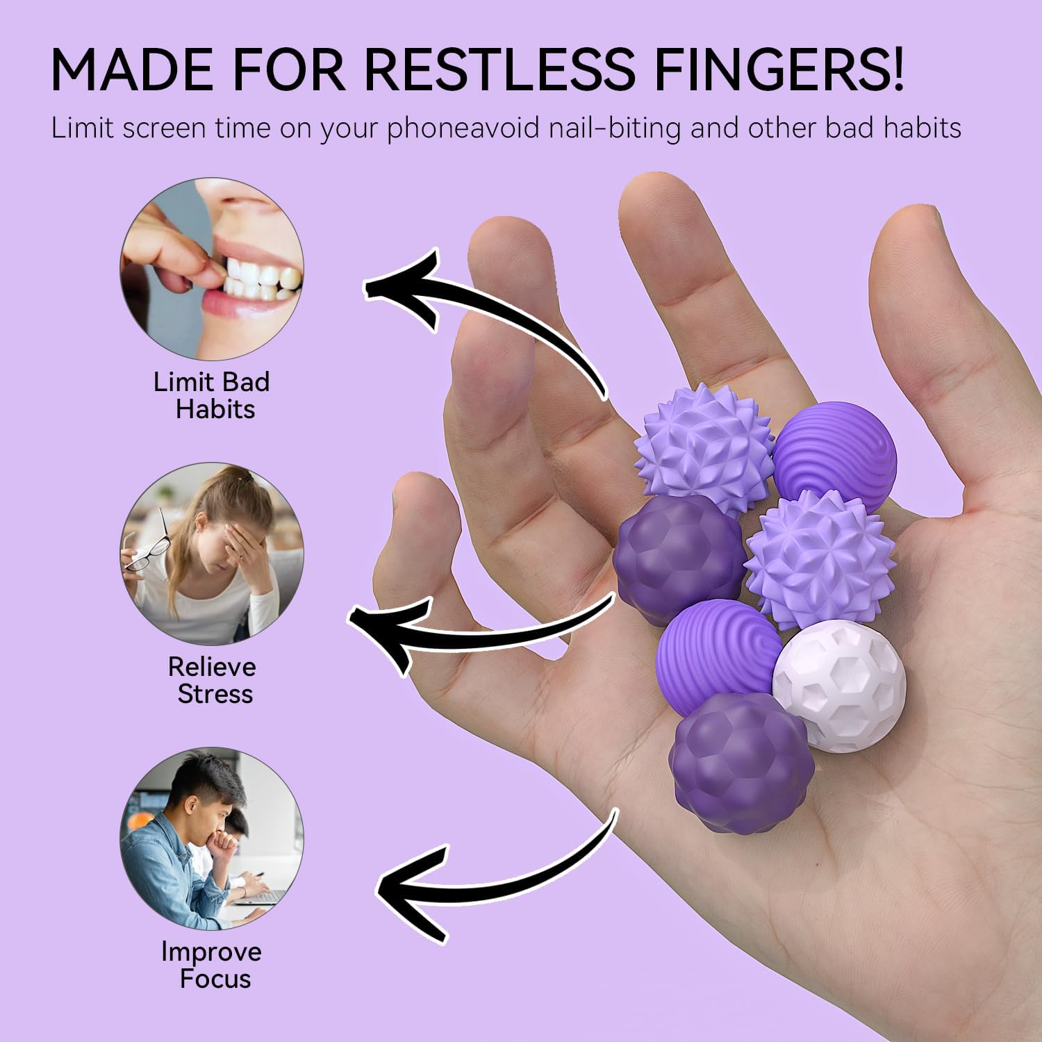 Detalle 2 de Boules magnétiques antistress 8 pièces silicone
