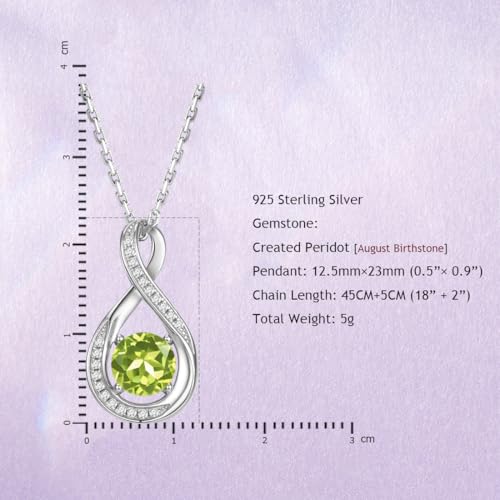 Thumbnail 4 de GEMLANTO 925 Sterling Silver Infinity Peridot Necklace