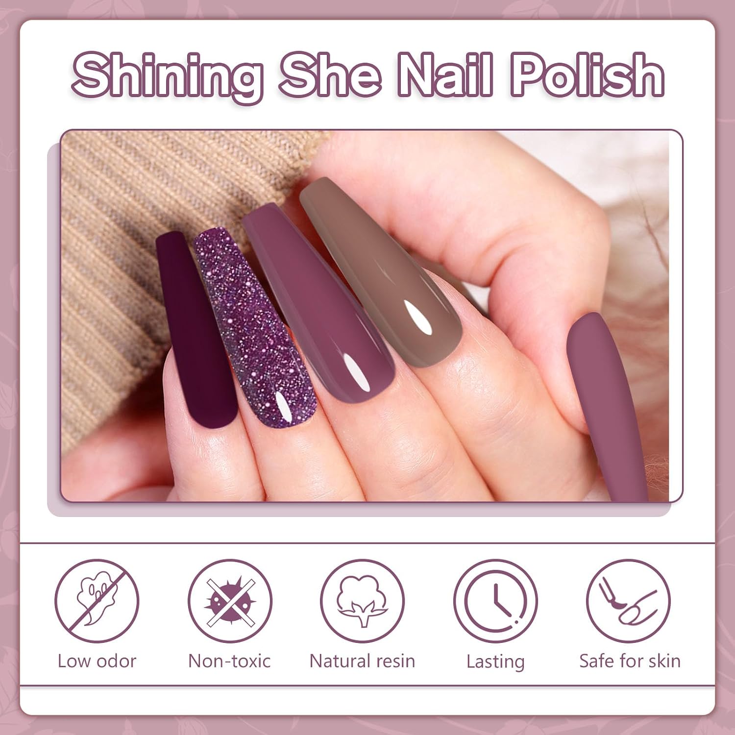 Detalle de Shining She UV Nagellack Set – 10 Farben Gel-Nagellack, 8 ml pro Flasche