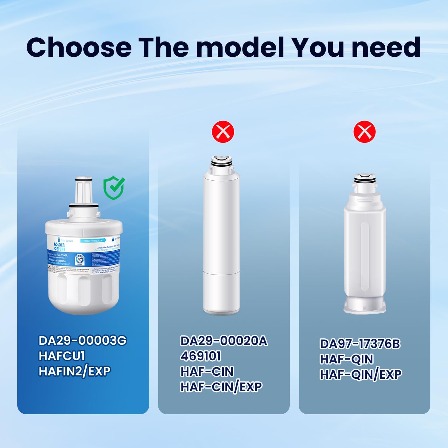 Detalle de GOLDEN ICEPURE Refrigerator Water Filter – 3 Pack for Samsung DA29 Series