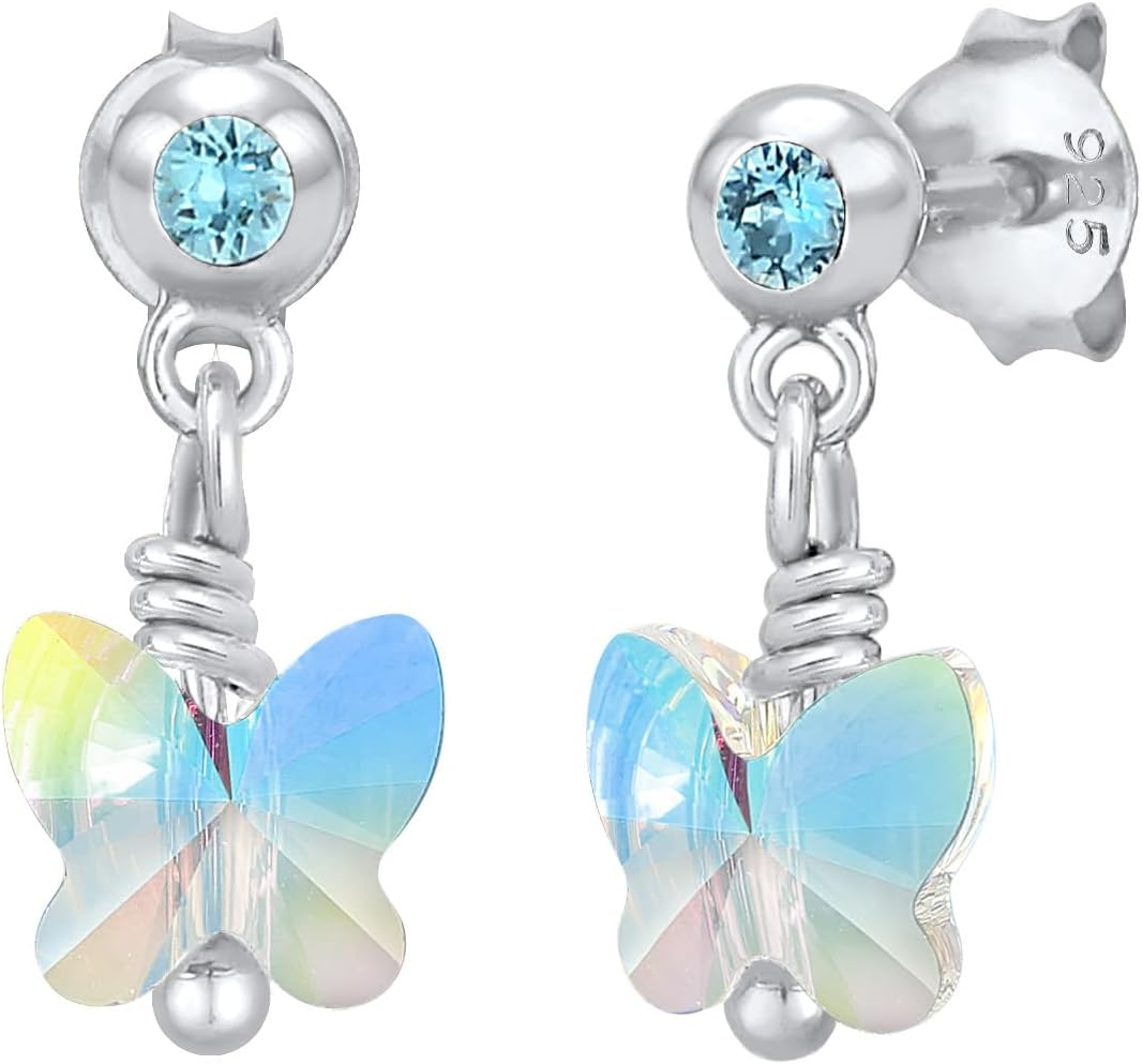 Detalle de Elli Ohrringe Kinder Funkel Schmetterling 925 Silber