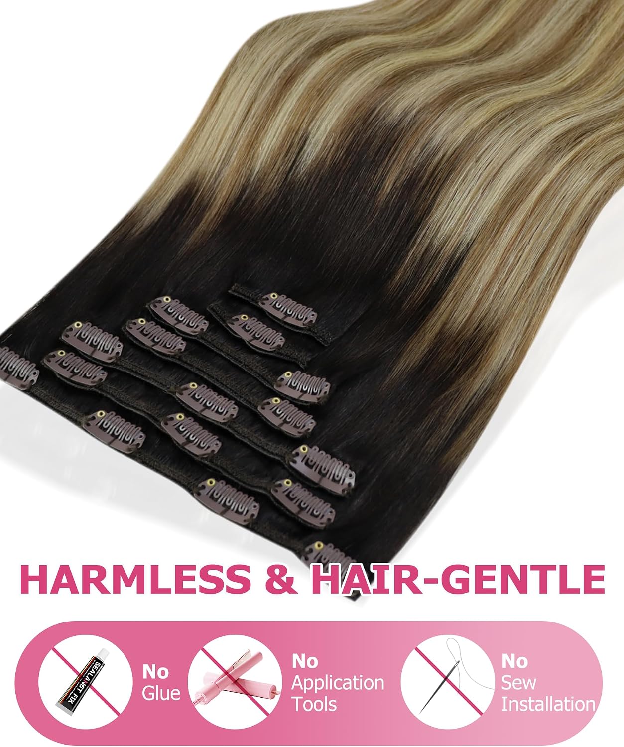 Detalle 2 de YoungSee Clip-in Hair Extensions 22 Inch