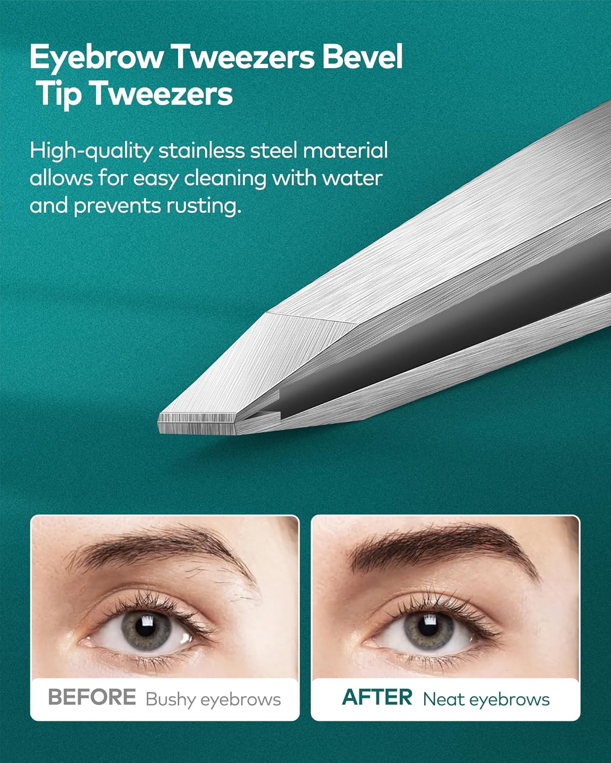 Detalle de MR.GREEN Tweezers Precision slanted stainless steel tweezers ✂