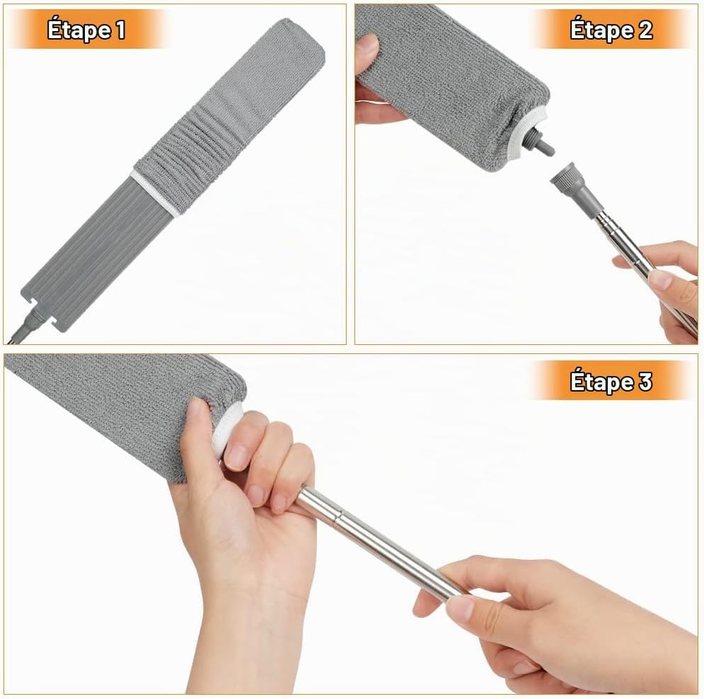 Detalle de Vicloon P-MSA20230301-FBA plumeau met telescopische steel en flexibele microvezelkop
