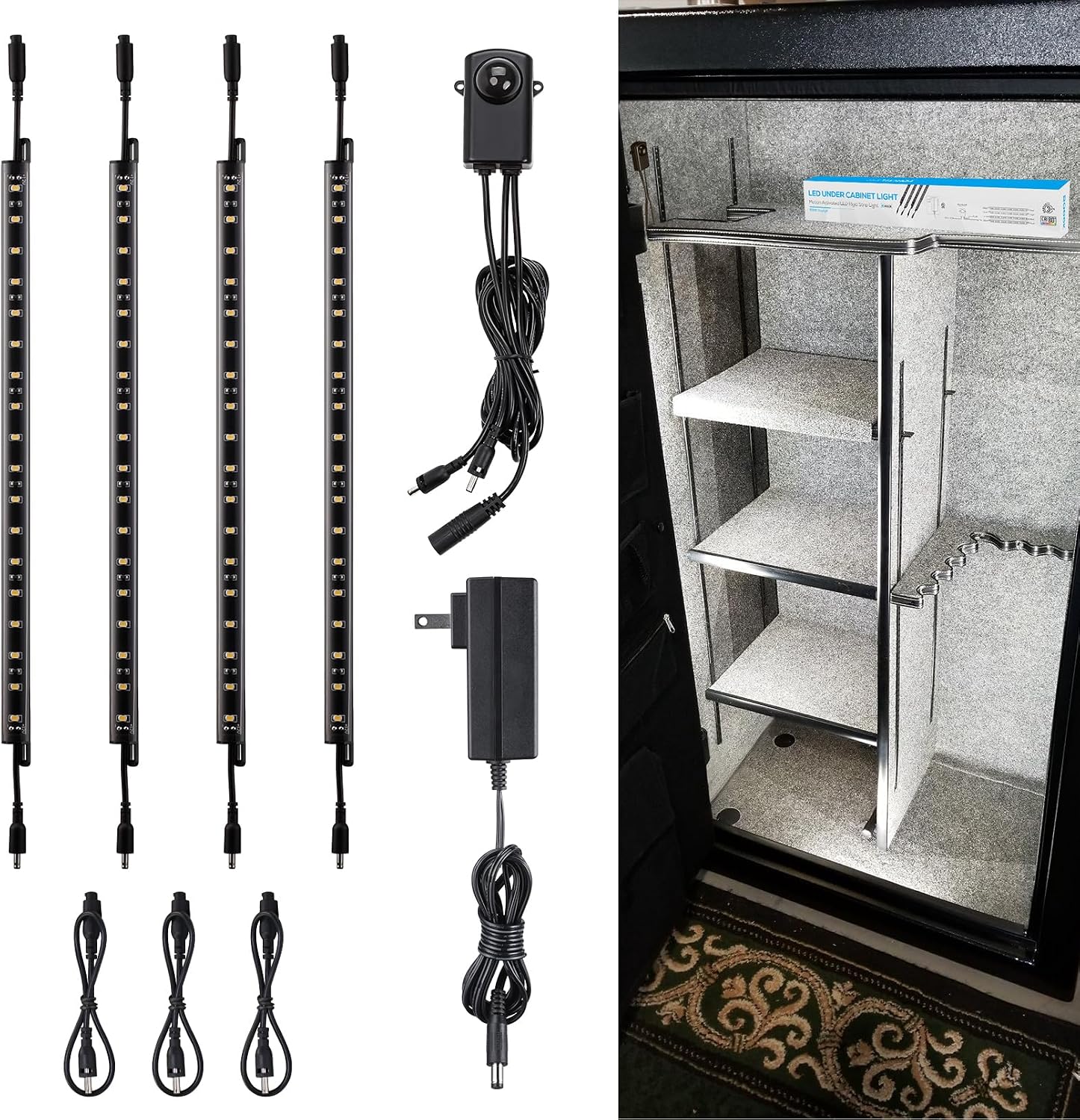 Detalle de TORCHSTAR MHSTPK-SS50 LED Safe Lighting Kit, 4 Bars, 5000K Motion Sensor
