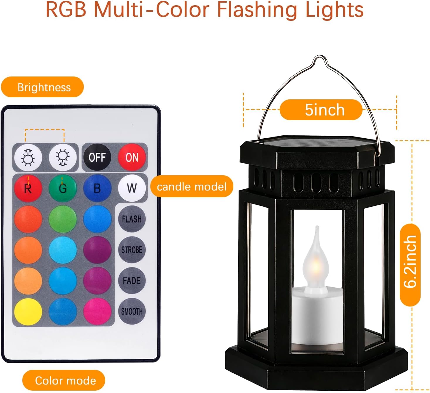 Thumbnail 2 de Outdoor Solar Lanterns with RGB Lighting