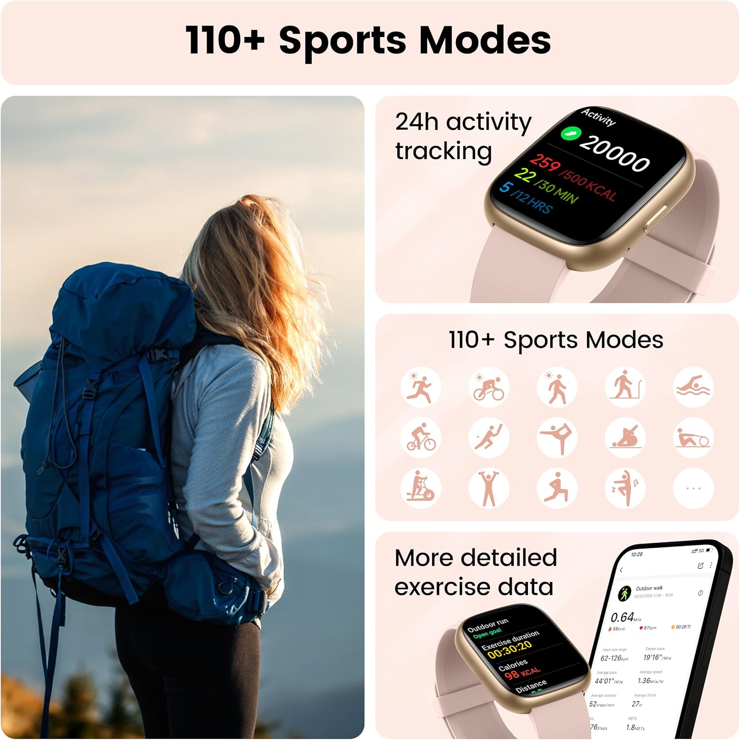 Thumbnail 5 de Alexa Smart Watch 1.83" HD Fitness Watch with Bluetooth Calling