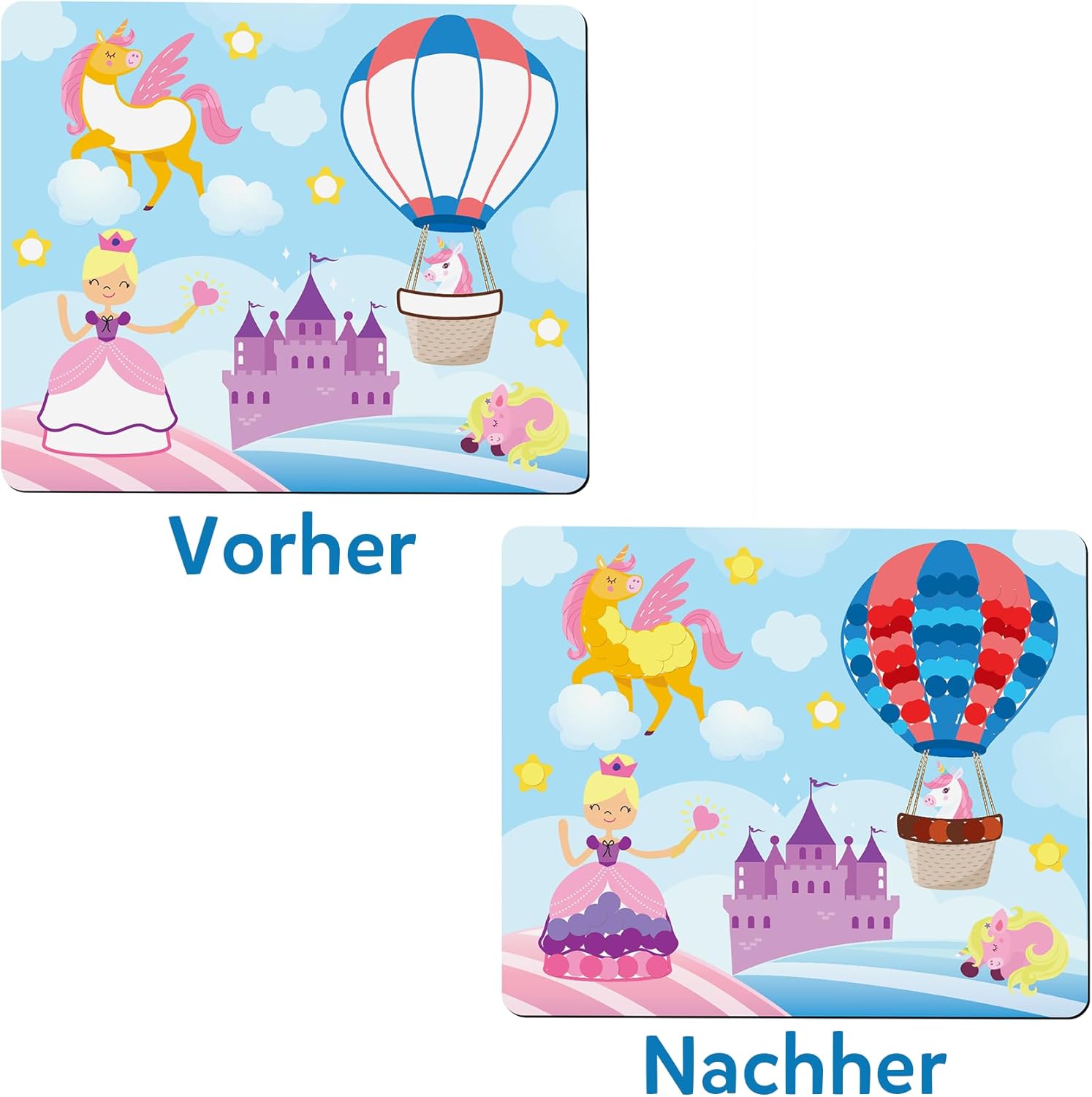 Detalle de Skillmatics Bastelaktivität – Pünktchen spaß! Stickerkunst ohne Saubermachen, 8 Bilder voller Prinzessinnen & Einhörner