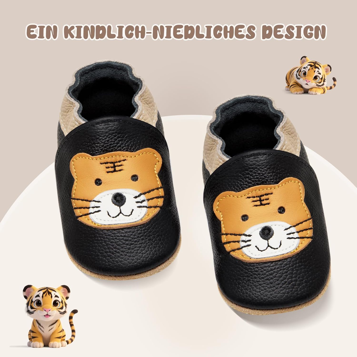 Thumbnail 3 de IceUnicorn Krabbelschuhe Baby – weiche Lauflernschuhe aus Leder mit rutschfester Sohle