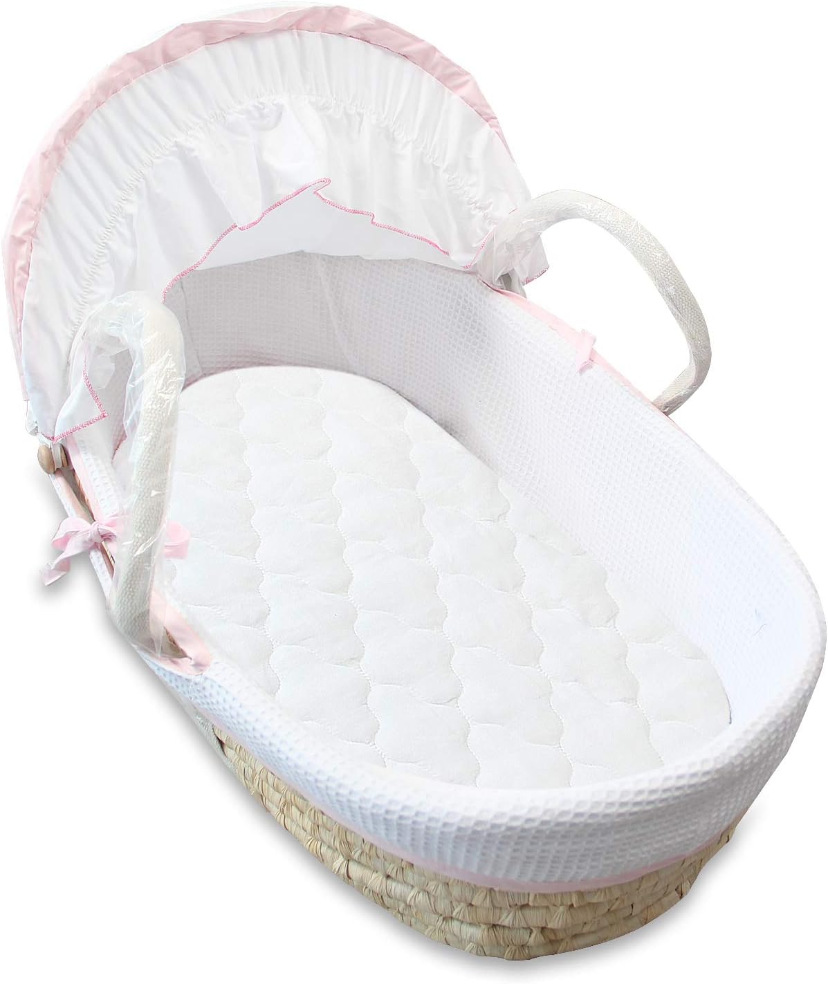 Detalle de SPRINGSPIRIT Waterproof Pram & Moses Basket Mattress Protector (77x30cm) – Ultra Soft Quilted Carry Cot Cover