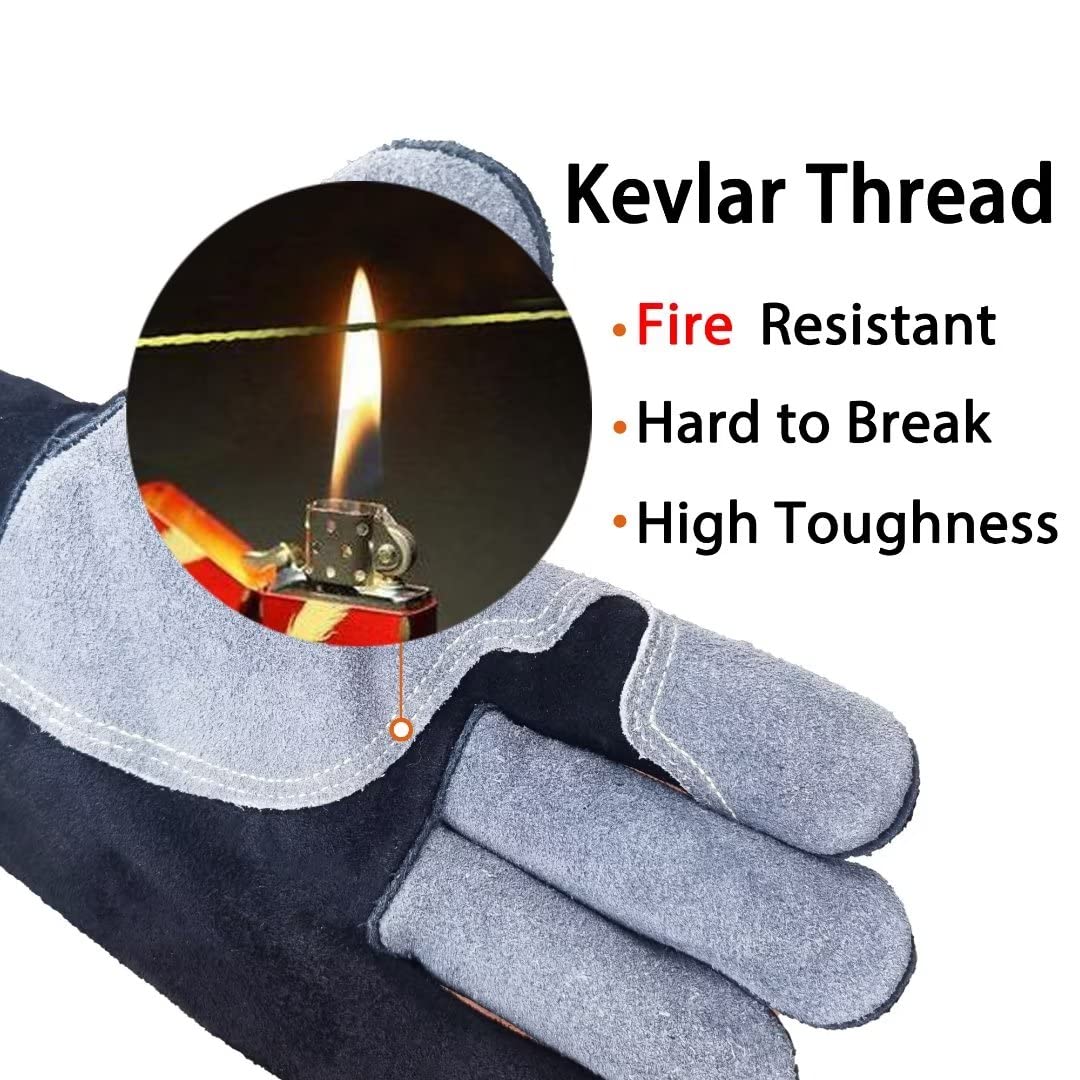 Thumbnail 5 de WZQH 40 cm Leather BBQ Gloves 16 in