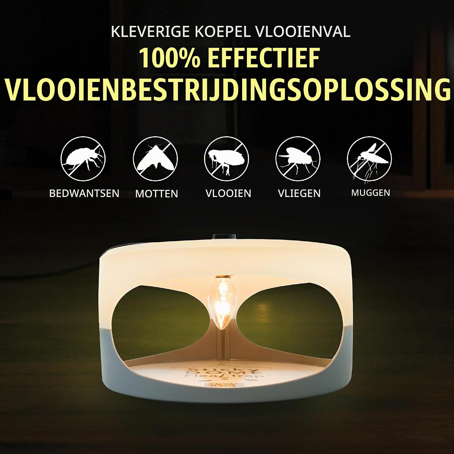 Detalle 2 de ASPECTEK Aspectek Trapest Sticky Dome Flea Trap – elektrische vlooienval met 2 lijmschijven