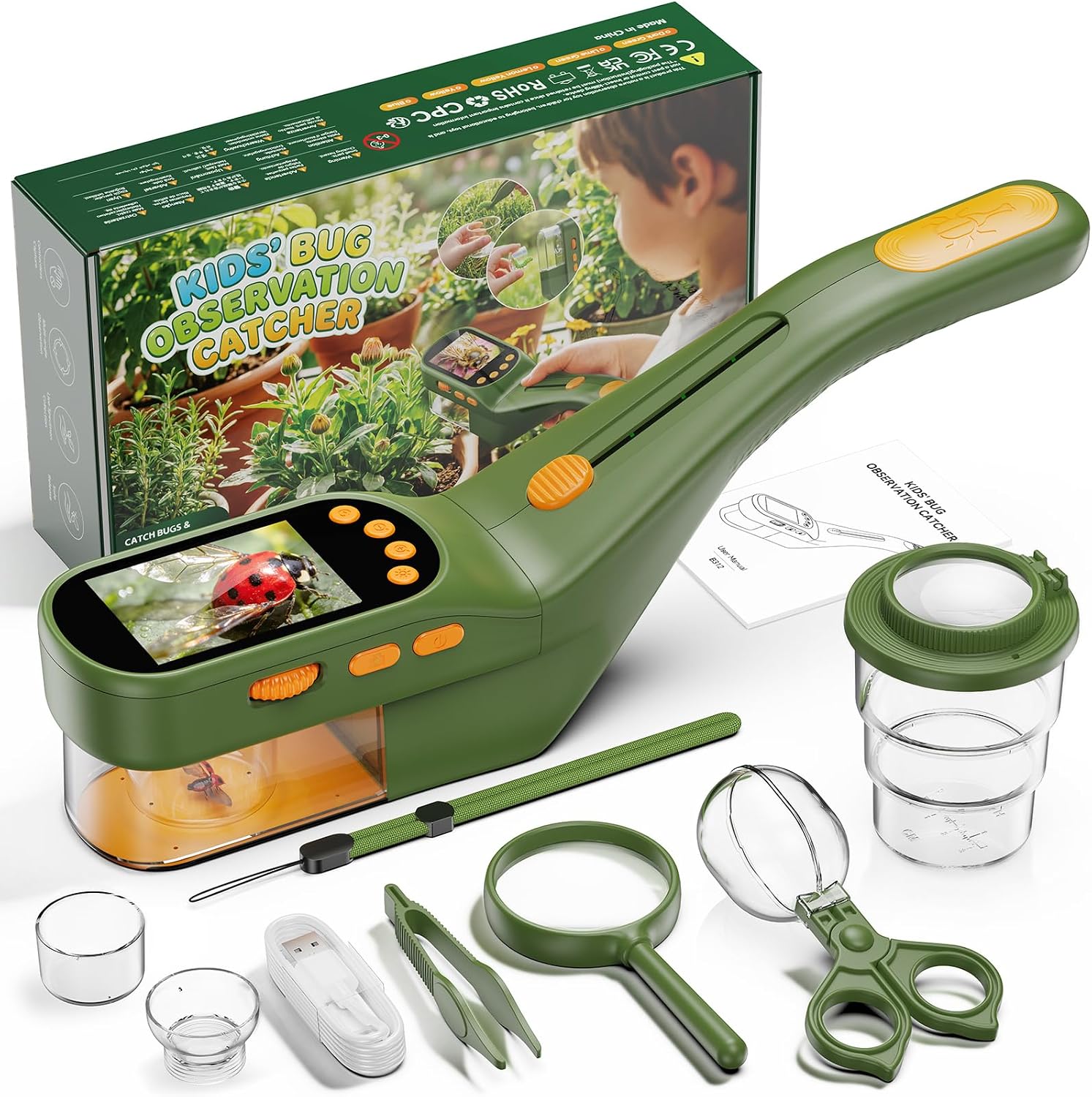 Detalle de ASPOVEN Atrapa Insectos con 500X Pantalla - Kit Explorador Niños