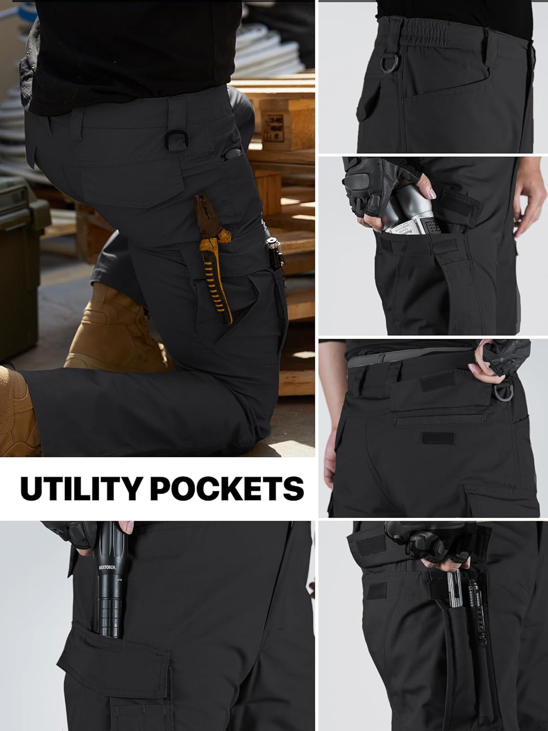Thumbnail 1 de FREE SOLDIER Men's Tactical Pants: Water-Resistant Ripstop Cargo Pants for Work, Hiking, and Outdoor Activities