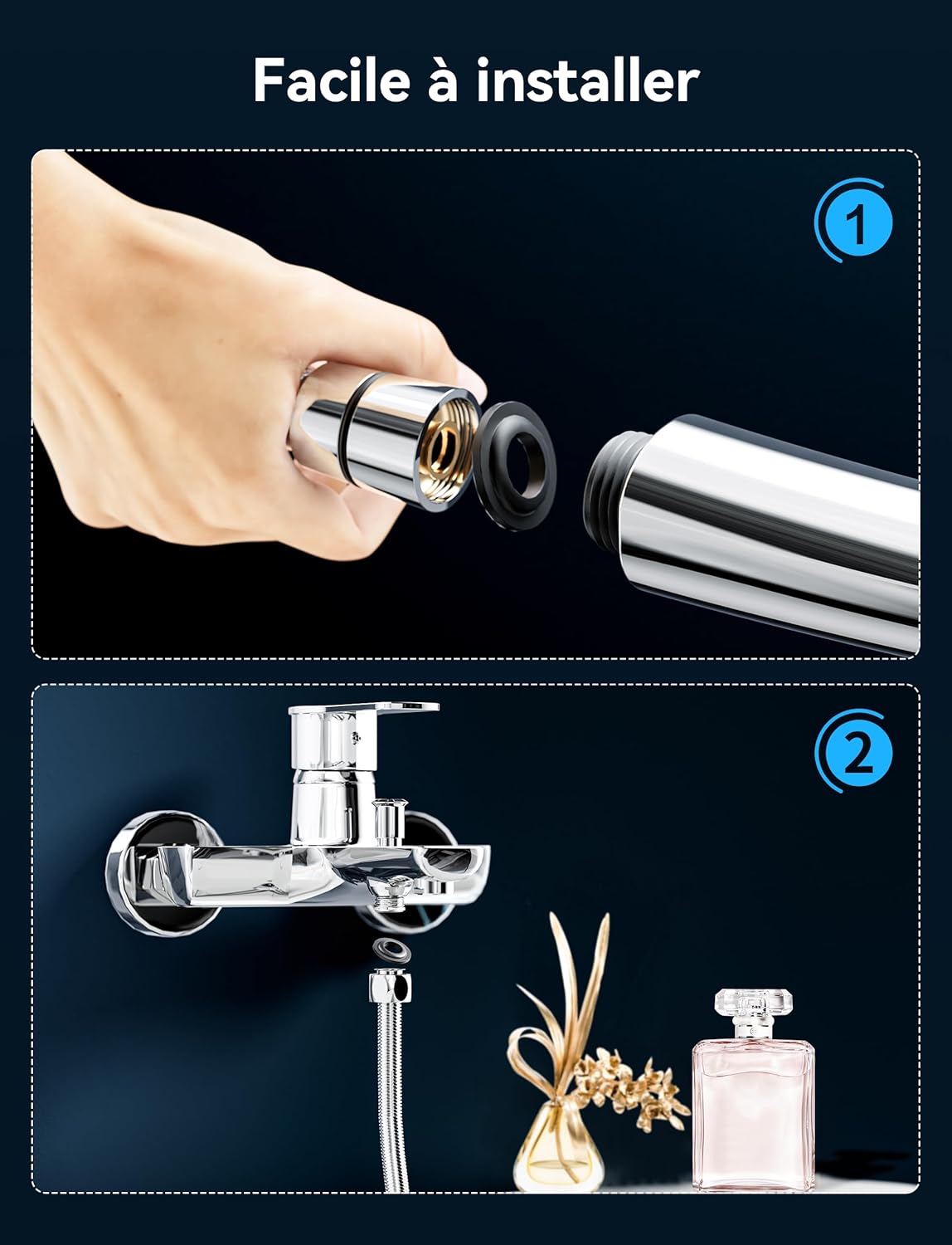 Thumbnail 6 de Pommeau de douche haute pression dothnix avec tuyau 1,5 m – 5 modes
